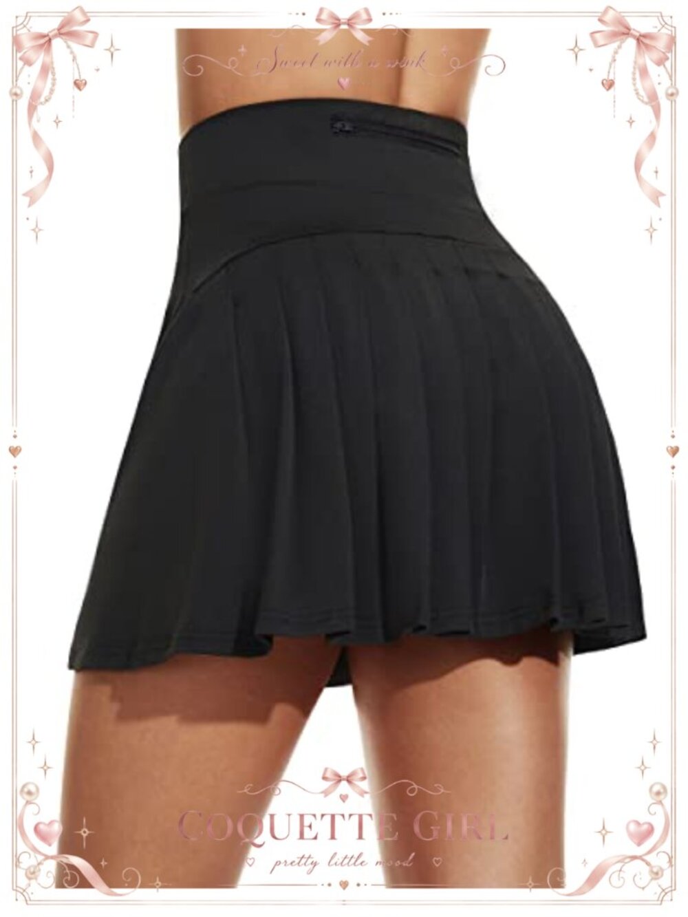 Pleated Tennis Skirt with Built-In Shorts Pockets High Waisted Athletic Skort